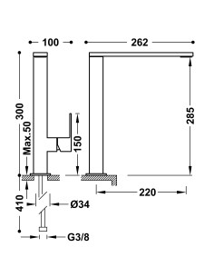 Bateria umywalkowa stojąca TRES - CUADRO 10620501 2