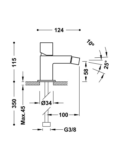 Bateria bidetowa TRES - CUADRO 00712001