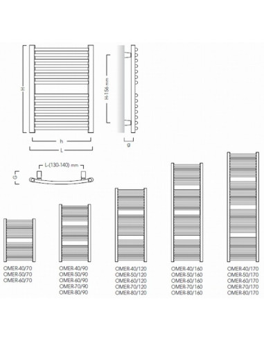 Grzejnik łazienkowy Instal Projekt Omega R 400x686 OMER-40/70