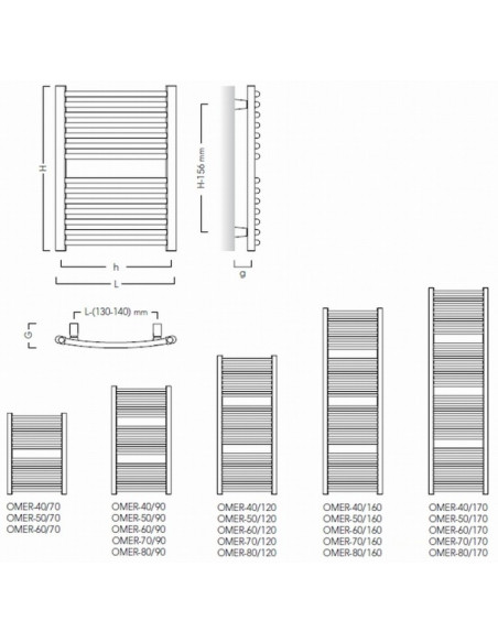 Grzejnik łazienkowy Instal Projekt Omega R 400x686 OMER-40/70