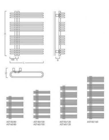 Grzejnik łazienkowy Instal Projekt Astro 500x793 AST-50/80