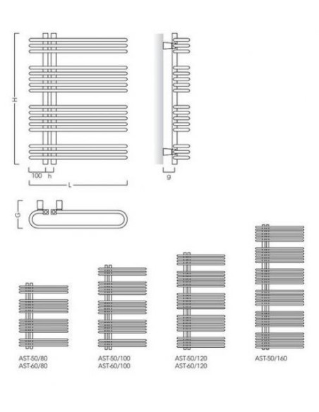 Grzejnik łazienkowy Instal Projekt Astro 500x1198 AST-50/120