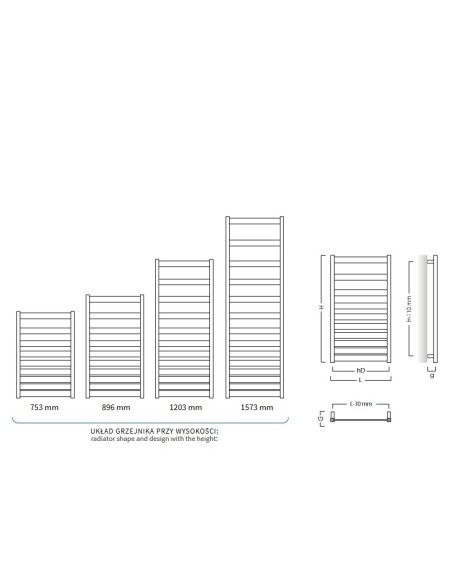 Grzejnik łazienkowy Instal Projekt BELTI 400x753 BEL-40/80