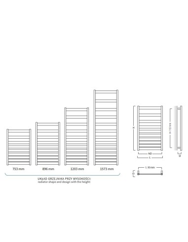 Grzejnik łazienkowy Instal Projekt BELTI 400x753 BEL-40/80