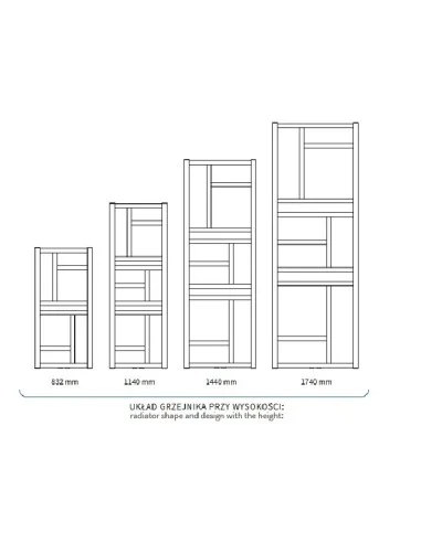 Grzejnik łazienkowy Instal Projekt MONDRIAN 400x832 MON-40/80D50
