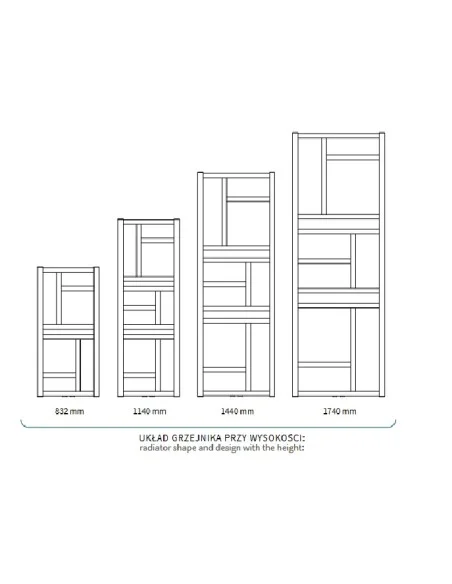 Grzejnik łazienkowy Instal Projekt MONDRIAN 400x832 MON-40/80D50