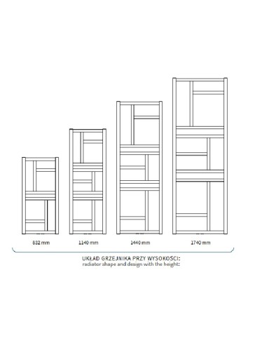 Grzejnik łazienkowy Instal Projekt MONDRIAN 400x832 MON-40/80D50