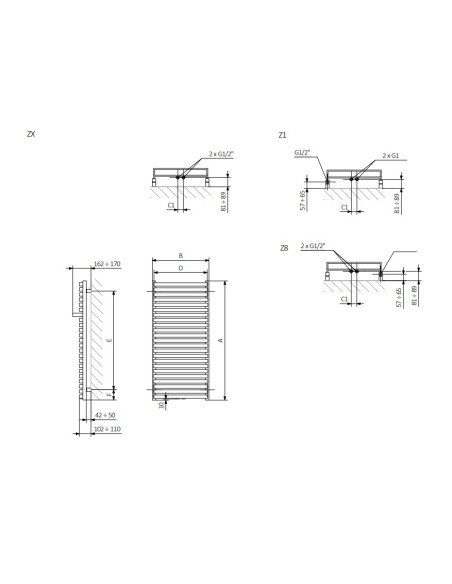 Terma Technologie Grzejnik łazienkowy CITY 1320x500 biały WGCIT1050060