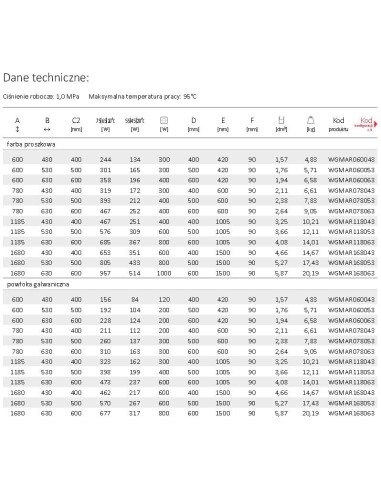 Terma Technologie Grzejnik łazienkowy MARLIN 600x600 biały WGMAR060060