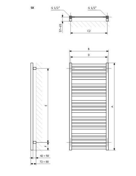 Terma Technologie Grzejnik łazienkowy MARLIN 780x600 biały WGMAR078060