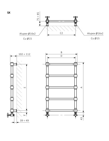 Terma Technologie Grzejnik łazienkowy RETRO 1540x504 chrom WGRE1117050