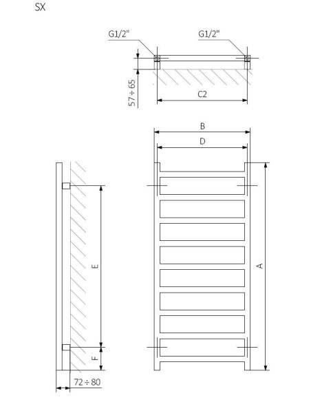 Terma Technologie Grzejnik łazienkowy SIMPLE 1680x500 biały WGSIM168050