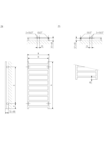 Terma Technologie Grzejnik łazienkowy SIMPLE 1680x500 biały WGSIM168050