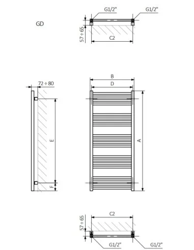 Terma Technologie Grzejnik łazienkowy FIONA 660x400 Biały WGFIN066040
