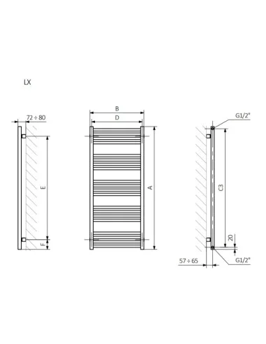 Terma Technologie Grzejnik łazienkowy FIONA 660x400 Biały WGFIN066040