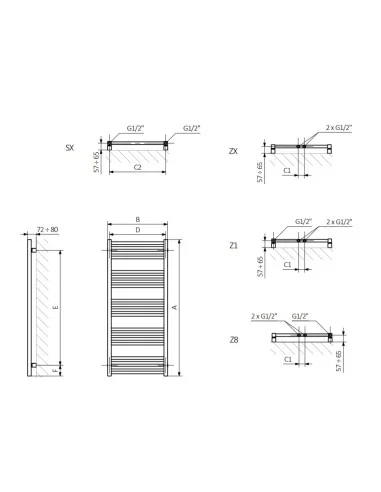Terma Technologie Grzejnik łazienkowy FIONA 660x400 Biały WGFIN066040