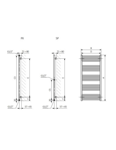 Terma Technologie Grzejnik łazienkowy FIONA 660x400 Biały WGFIN066040