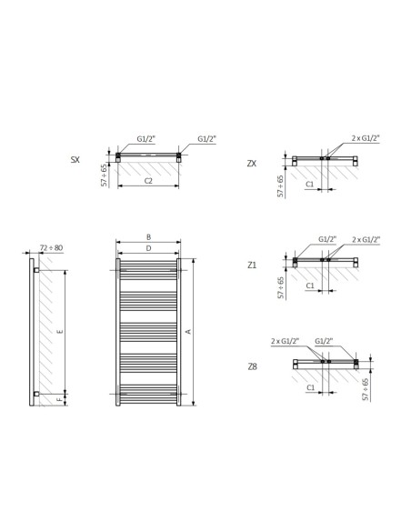 Terma Technologie Grzejnik łazienkowy FIONA 660x400 Biały WGFIN066040