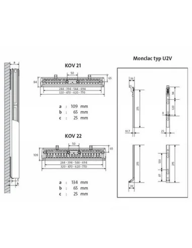  Grzejnik dekoracyjny pionowy KOS V21 1800x750 PURMO F292118007511300