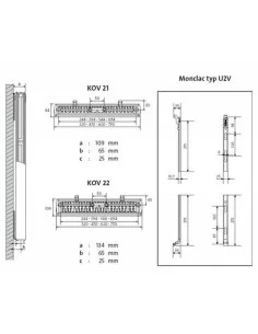 Grzejnik dekoracyjny pionowy KOS V21 1950x300 PURMO F292119503011300 2