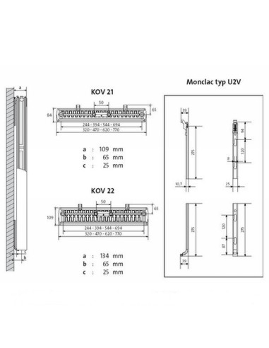 Grzejnik dekoracyjny pionowy KOS V21 2100x750 PURMO F292121007511300