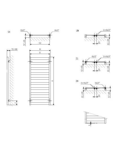 Grzejnik łazienkowy Terma Technologie VIVO 1150x300 biały WGVOV115030