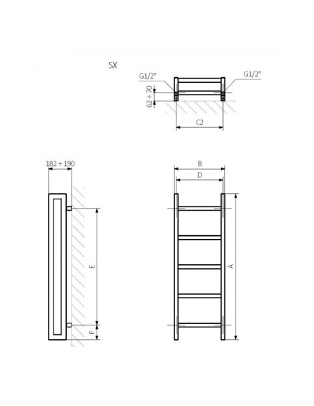Grzejnik łazienkowy Terma Technologie STAND 1150x400 biały WGSCA115040