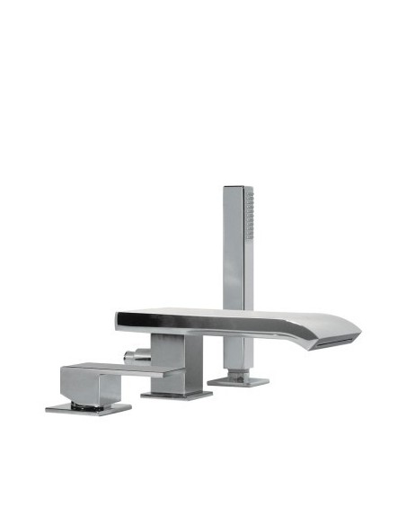 Bateria wannowa trzyotworowa TRES-CUADRO, wylot kaskadowy, 10616102