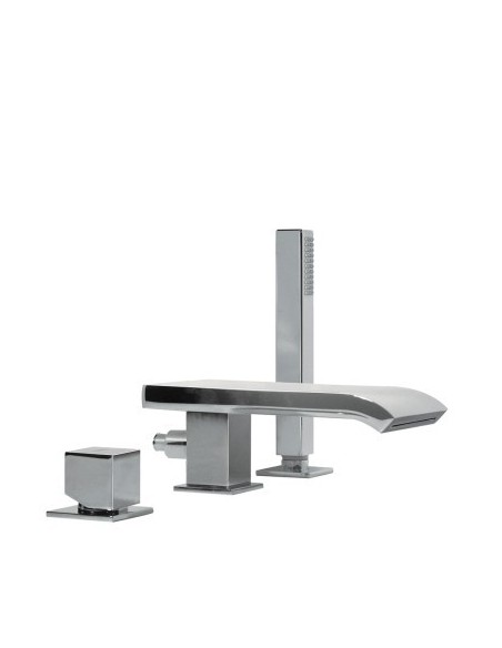 Bateria wannowa trzyotworowa TRES-CUADRO, wylot kaskadowy, 10716102