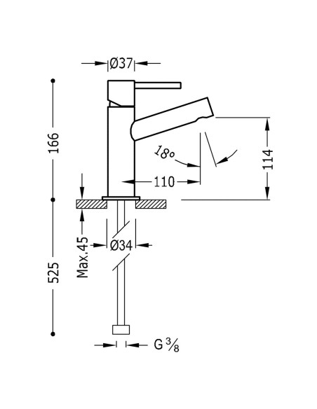 Bateria umywalkowa stojąca TRES - MAX, 06210301