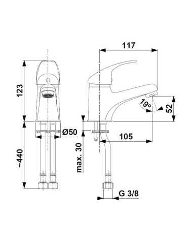 Bateria umywalkowa KFA Baryt 552-815-00