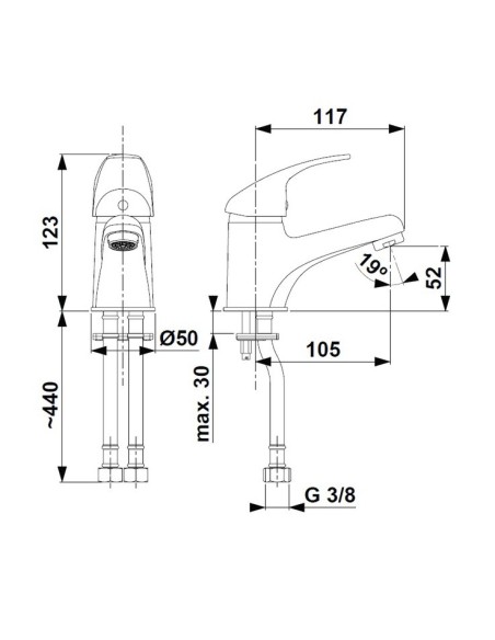 Bateria umywalkowa KFA Baryt 552-815-00
