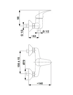 Bateria natryskowa KFA Baryt 556 010 00 2