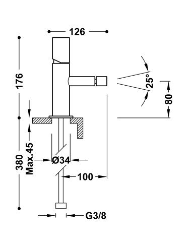 Bateria bidetowa stojąca TRES - MAX,...