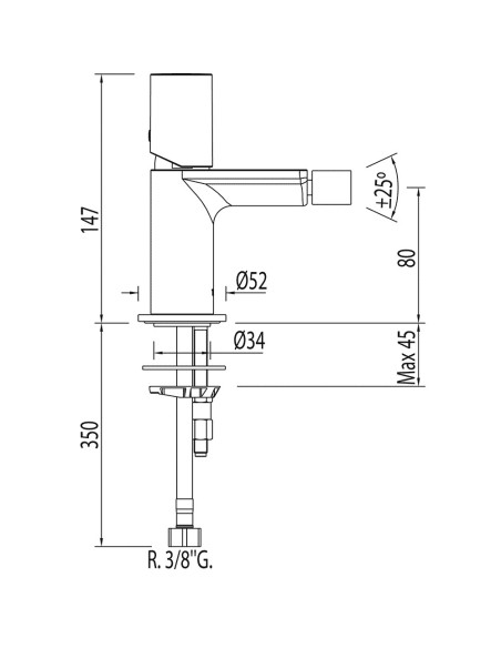 Bateria bidetowa stojąca TRES - MAX, 06122001