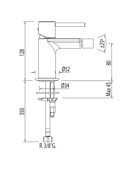 Bateria bidetowa stojąca TRES - MAX, 06222001