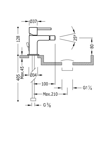 Bateria bidetowa stojąca TRES - MAX,...