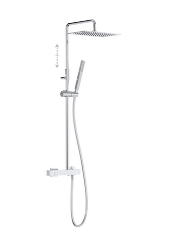 Zestaw prysznicowy TRES - CUADRO komplet słuchawka - drążek - deszczownia 300x200 mm 00719102