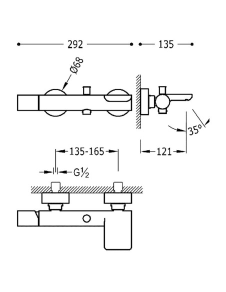 Bateria jednouchwytowa wannowa TRES - MAX 06117001