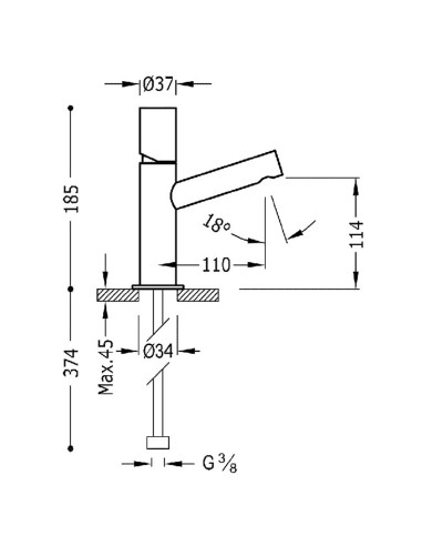 Bateria umywalkowa stojąca TRES - MAX...