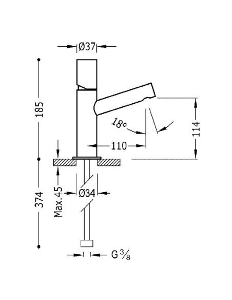 Bateria umywalkowa stojąca TRES - MAX 06110301