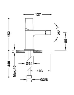 Bateria bidetowa TRES -... 2