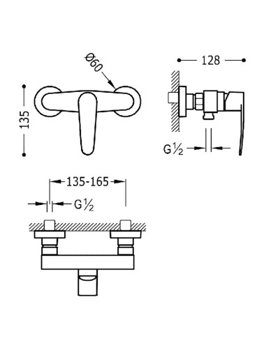 Bateria natryskowa TRES - FLAT 20416701