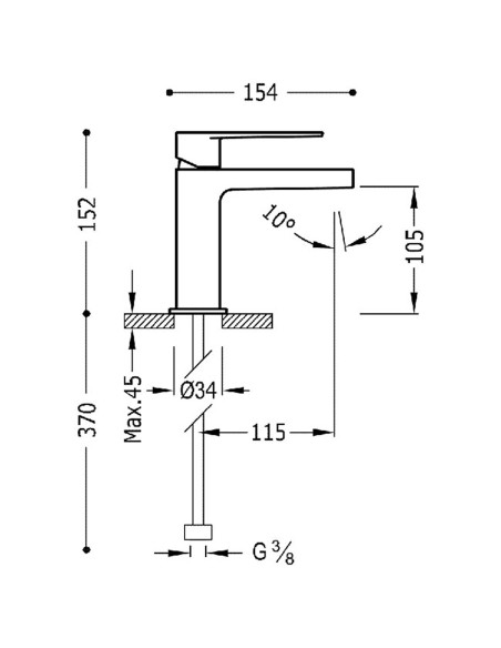 Bateria umywalkowa stojąca TRES - CLASS 20510301