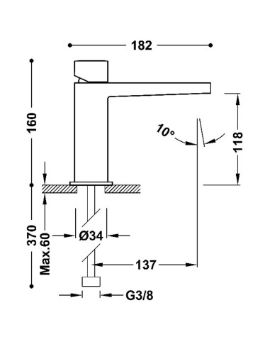 Bateria umywalkowa stojąca TRES -...