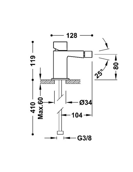 Bateria bidetowa stojąca TRES - SLIM 20212002
