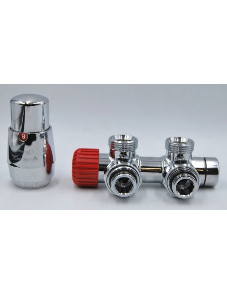 Zestaw termostatyczny Twins All In One Vario Term ATSGS0202CFK/P(PEX) kątowy chrom prawy