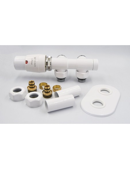 Zestaw termostatyczny Twins All In One Vario Term ATSGS0206CFK/L(PEX) kątowy biały lewy