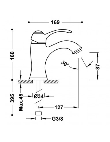 Bateria umywalkowa stojąca TRES -...