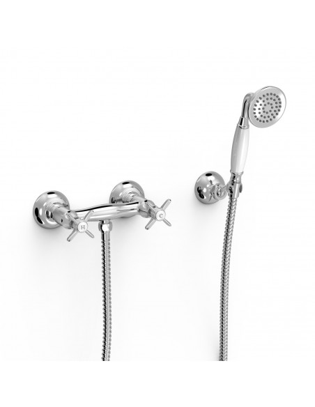 Bateria dwuuchwytowa natryskowa ścienna TRES - Clasic 24216301